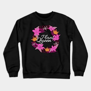 Plant Queen - Pink & Gold Plant Wreath Art Crewneck Sweatshirt